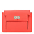 Chevre Mysore Kelly Pocket Compact Wallet Rose Texas