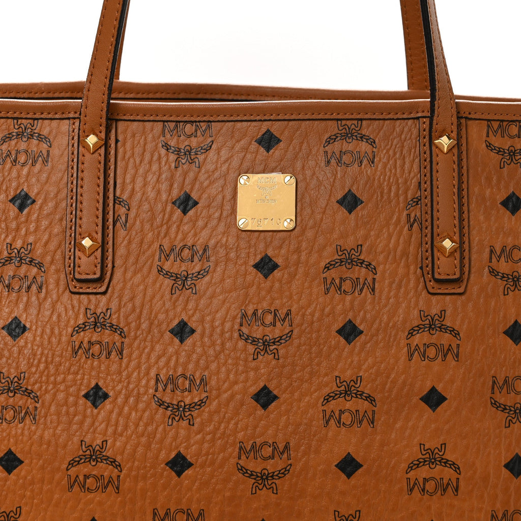 Visetos Medium Anya Top Zip Shopper Tote Cognac