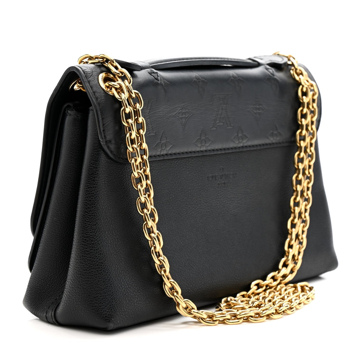 Monogram Cuir Plume Ecume Very Chain Bag Black