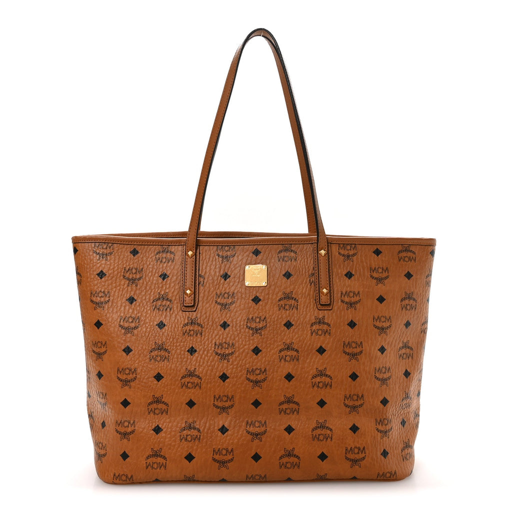 Visetos Medium Anya Top Zip Shopper Tote Cognac
