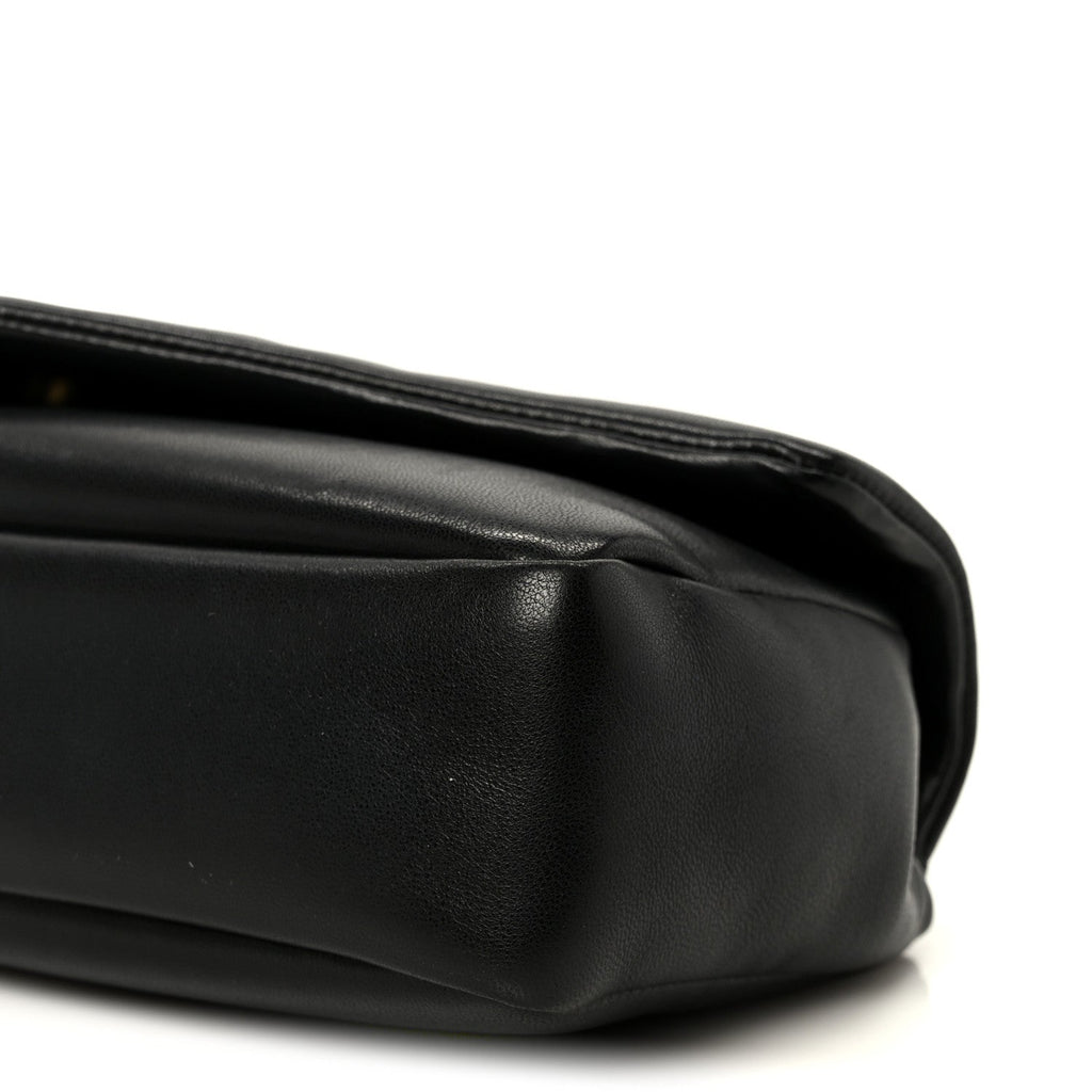 Plunged Lambskin Calypso Black
