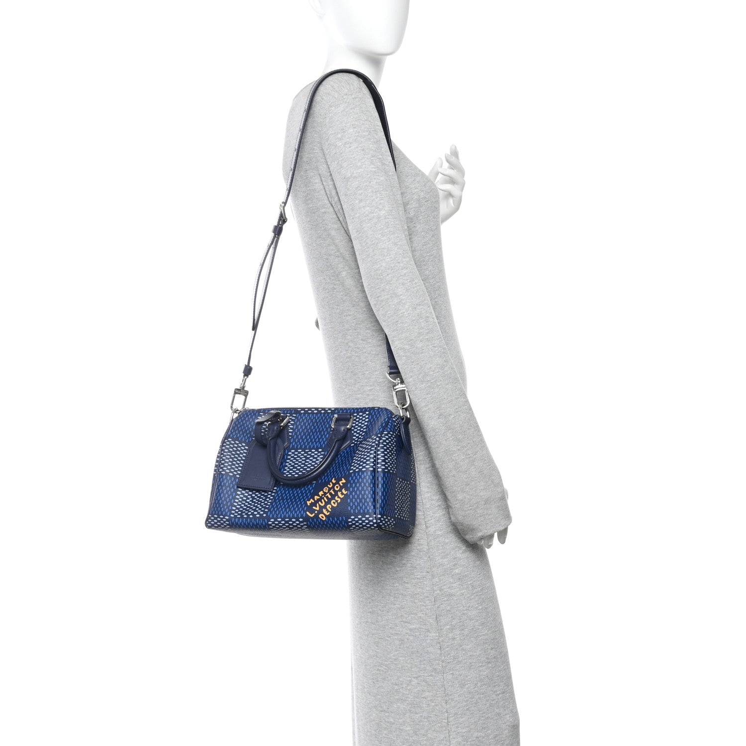 Damier Heritage Speedy Bandouliere 25 Blue