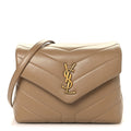Calfskin Y Quilted Monogram Toy Loulou Crossbody Bag Dark Beige