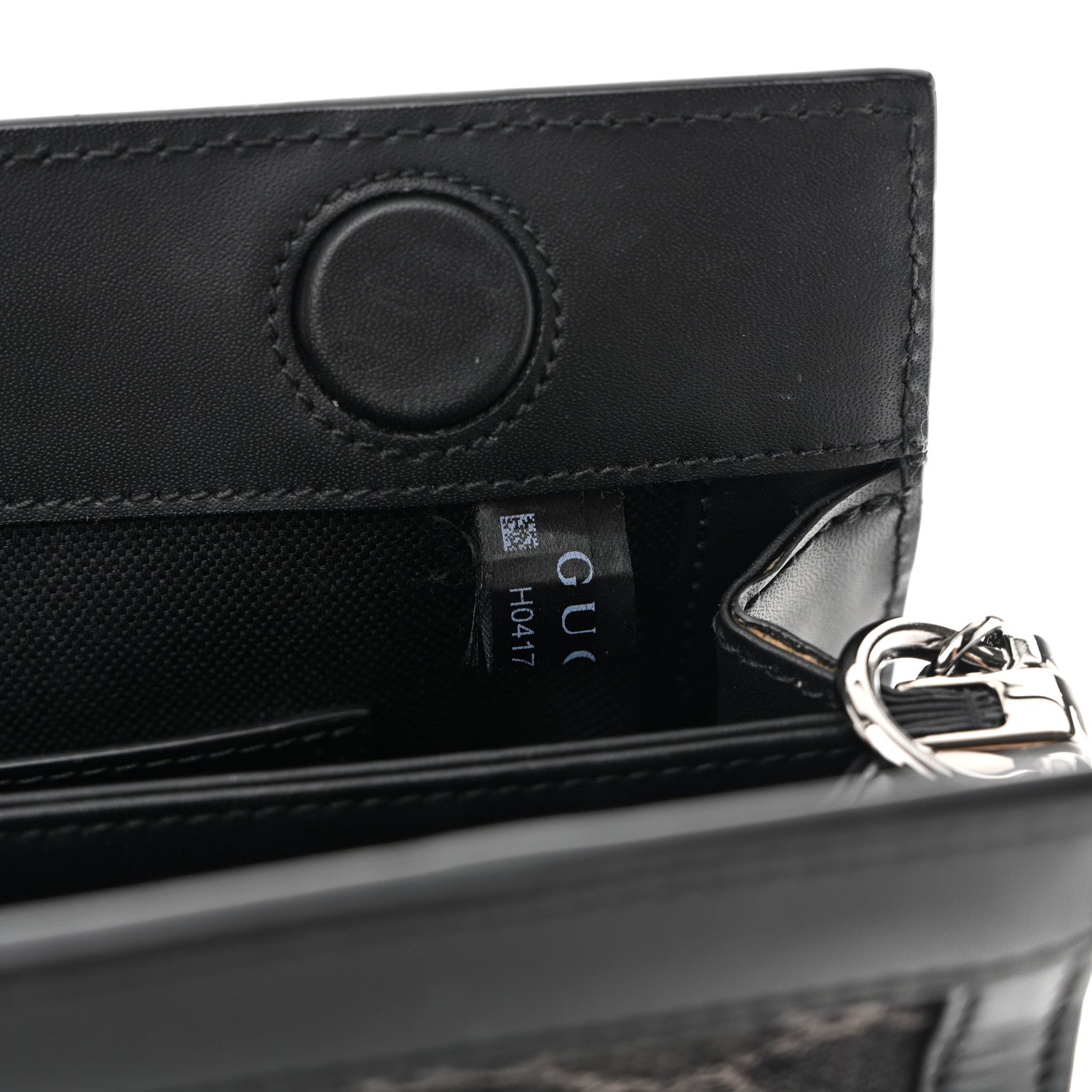 Jacquard Black Denim GG Monogram Chain Shoulder Bag Black Ivory