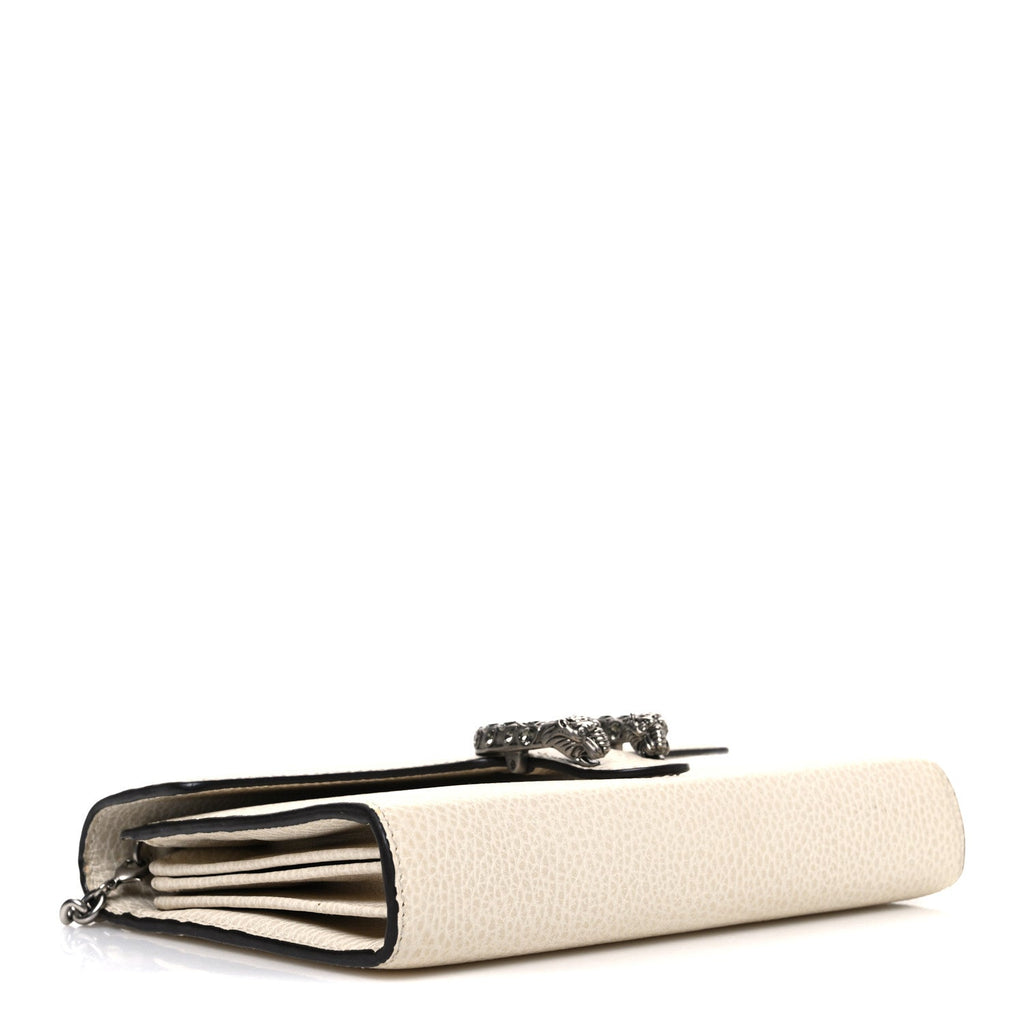 Dollar Calfskin Mini Dionysus Chain Wallet Mystic White