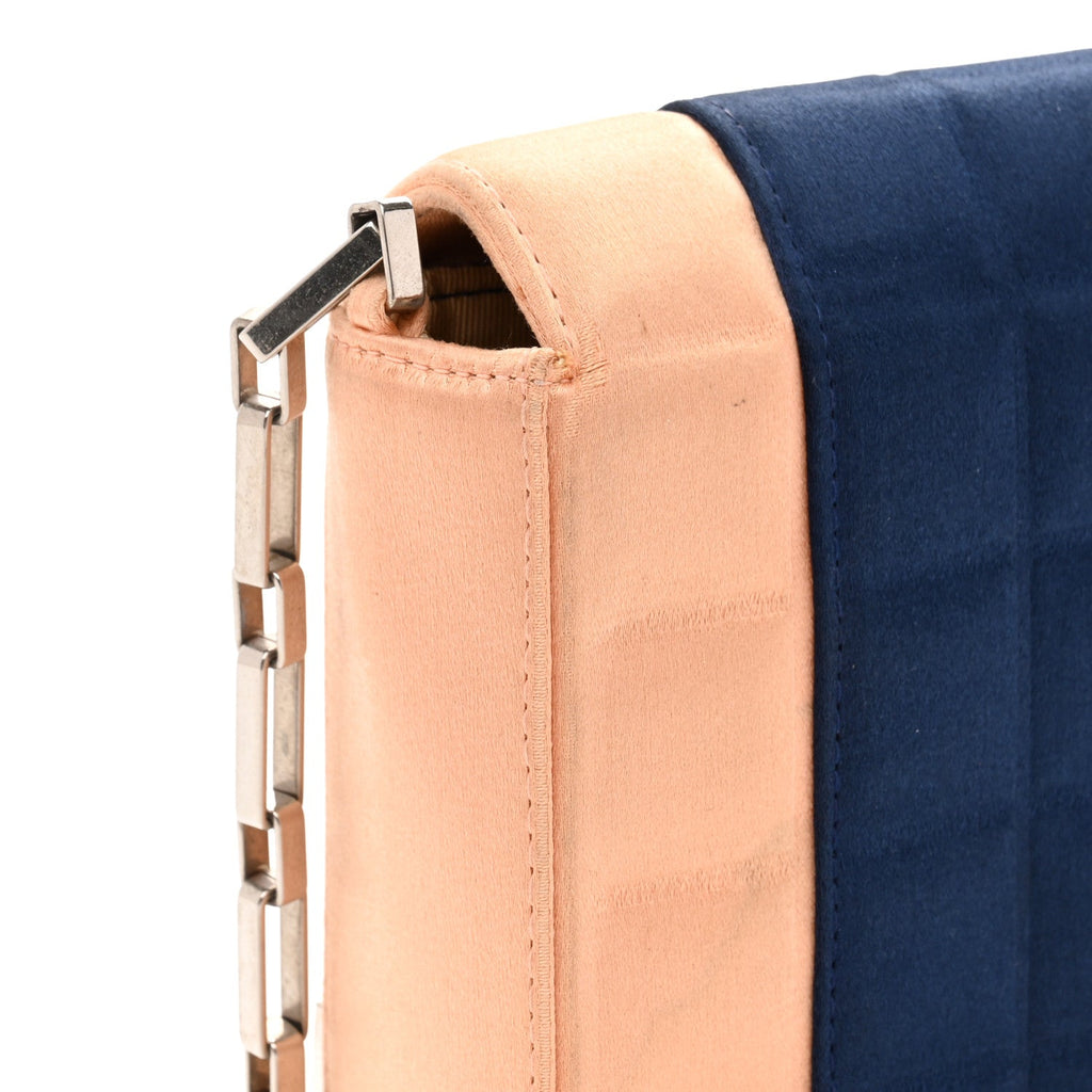 Satin Chocolate Bar Flap Blue Light Pink