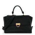 Grained Calfskin Medium Sofia Satchel Black