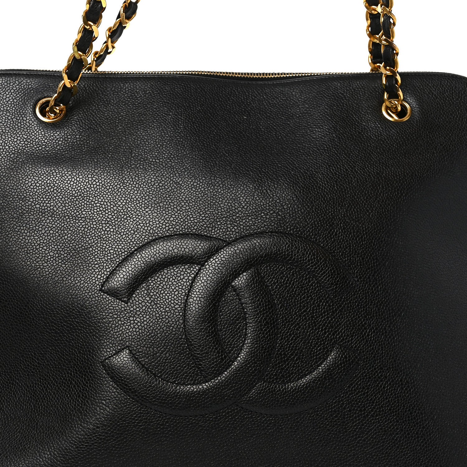 Caviar Large CC Shoulder Bag Black