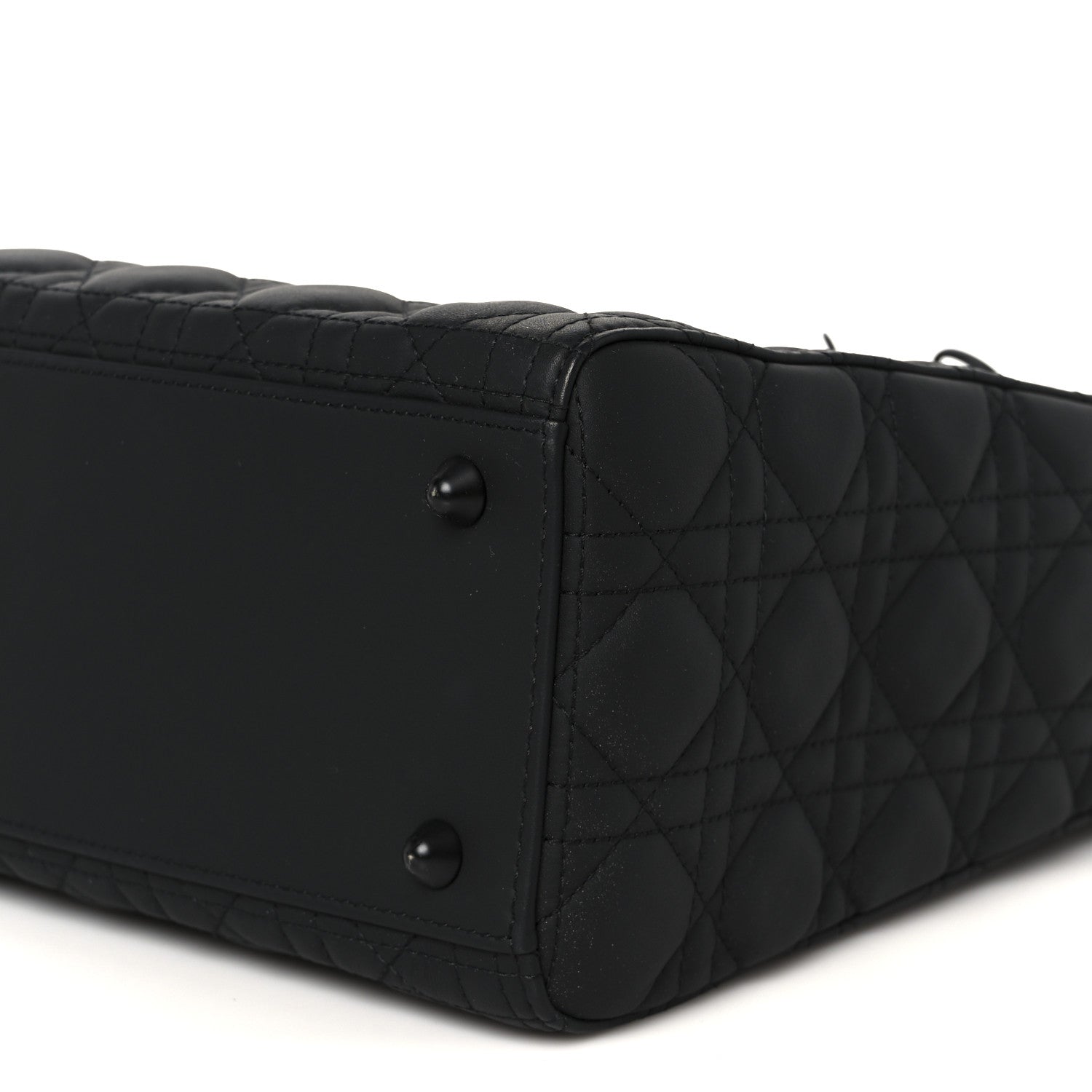 Ultra Matte Calfskin Cannage Large Lady Dior Black