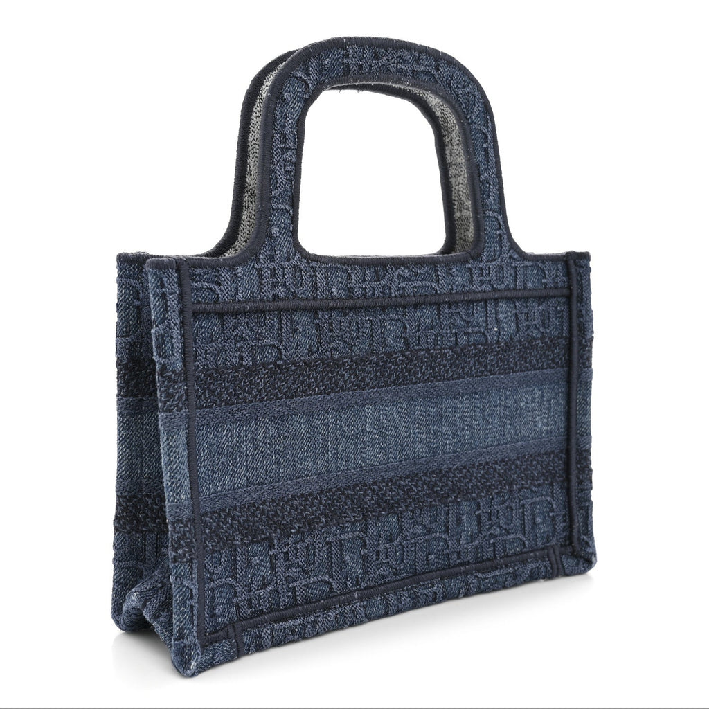 Oblique Denim Mini Book Tote Blue