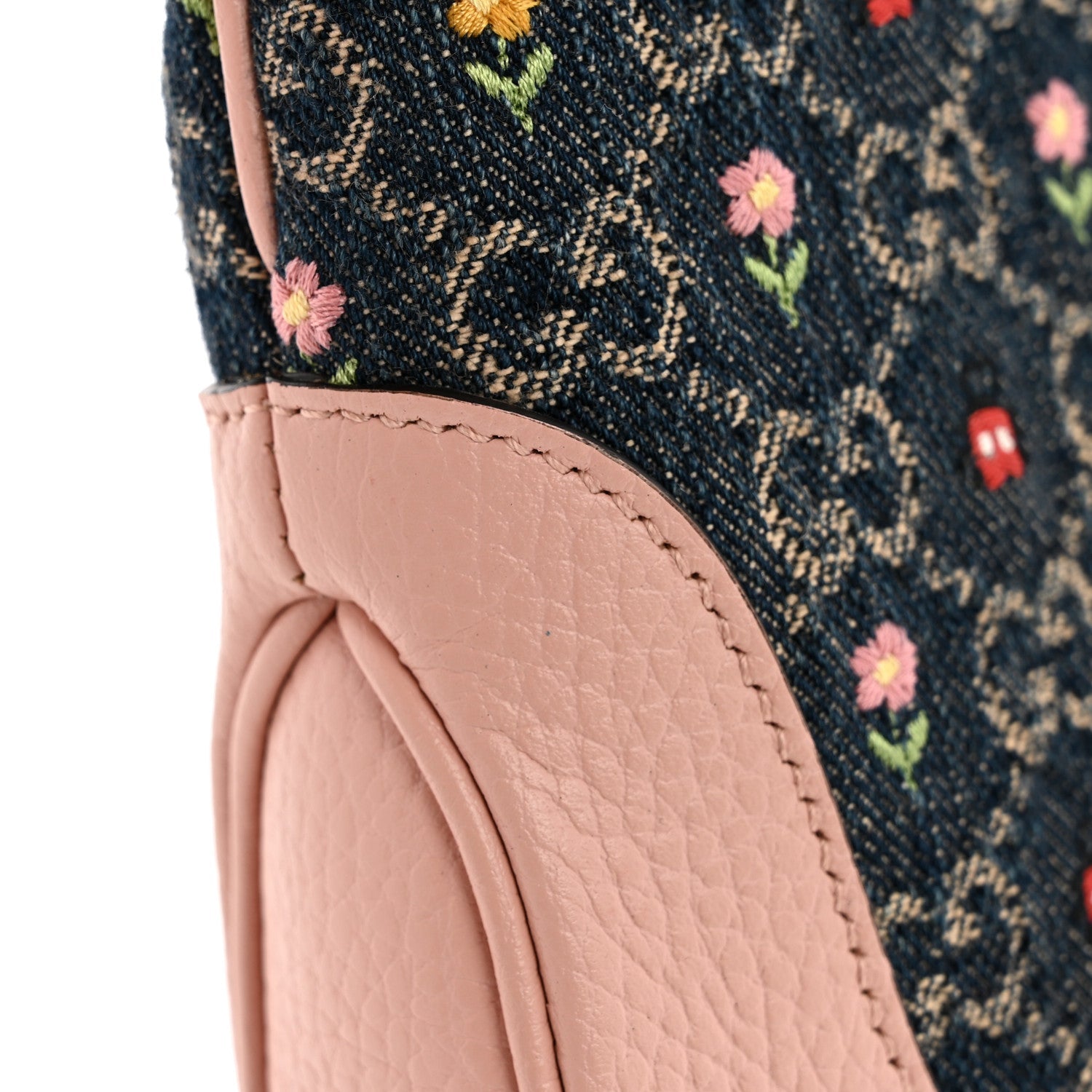 New Denim GG Monogram Calfskin Love Parade Small Jackie 1961 Hobo Light Pink