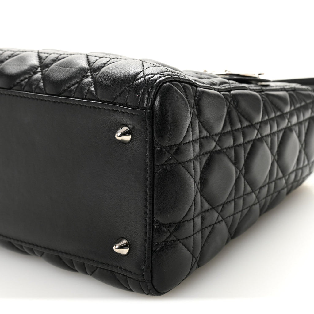 Lambskin Cannage Medium Lady Dior Black