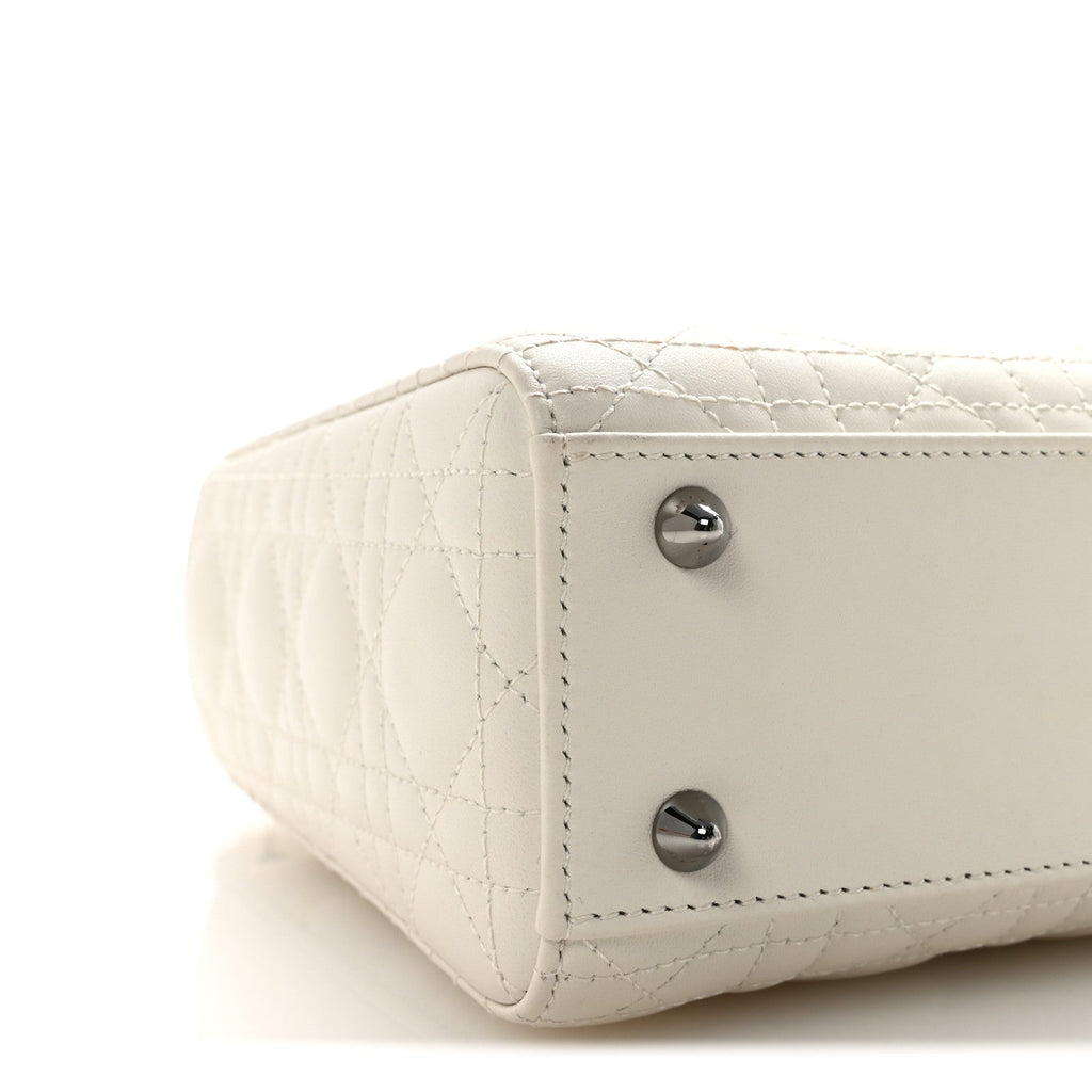 Lambskin Cannage Small My ABCDior Lady Dior White