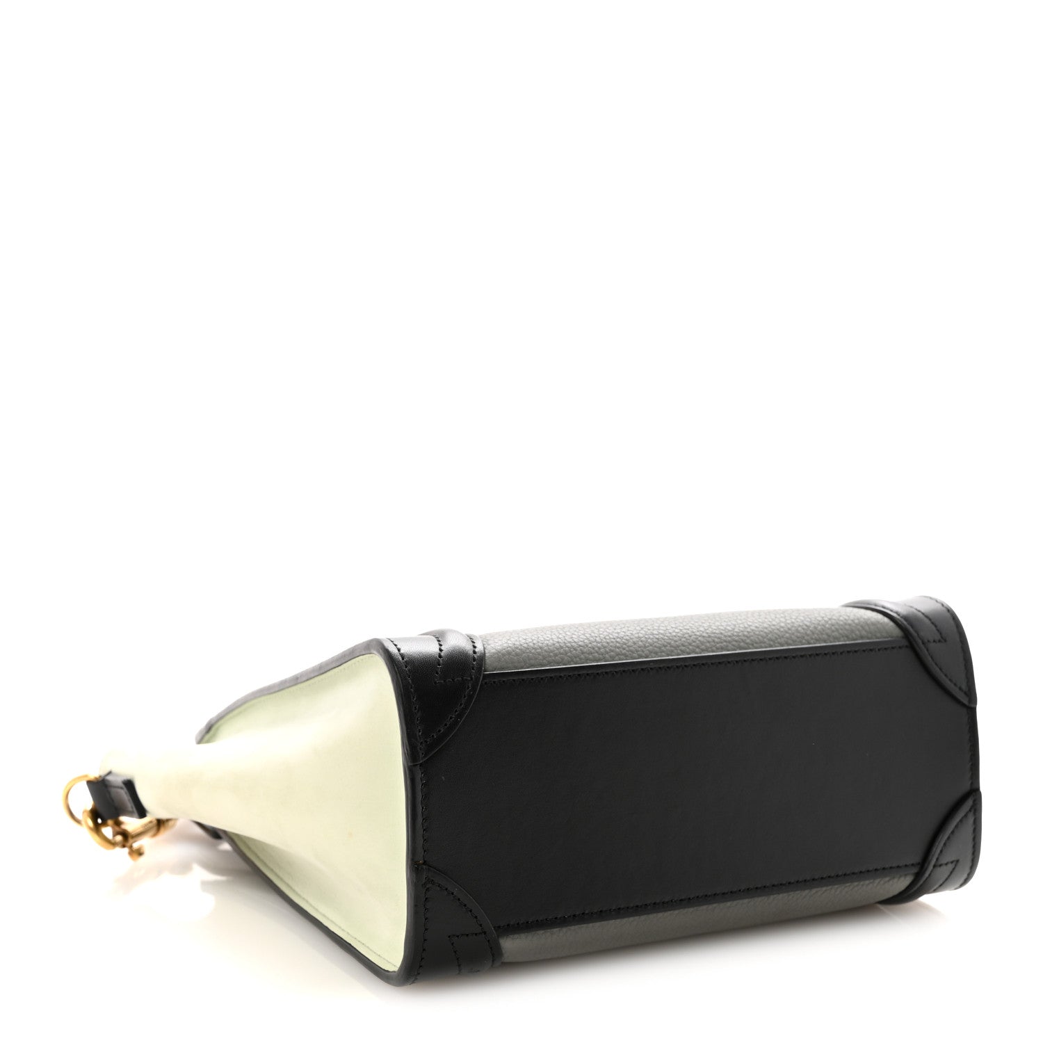 Baby Grained Calfskin Nano Tri-Color Luggage Zinc Almond