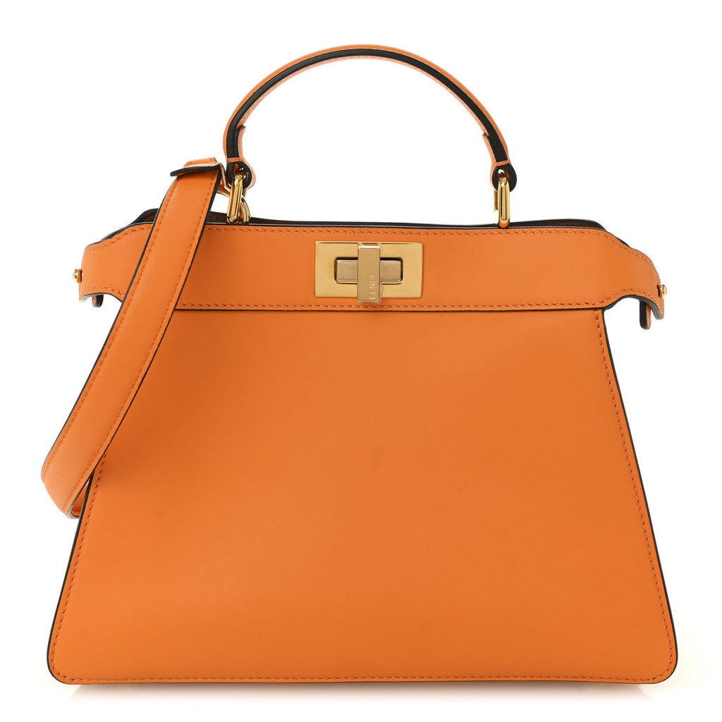 Vitello Seta Nappa Bi-Color Small Peekaboo I SEE U Satchel Clementine Rose Ghianda