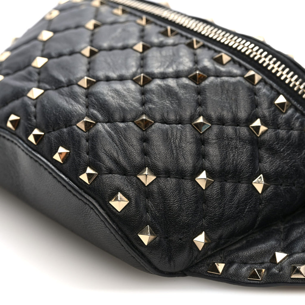 Nappa Rockstud Spike Belt Bag 95 Black