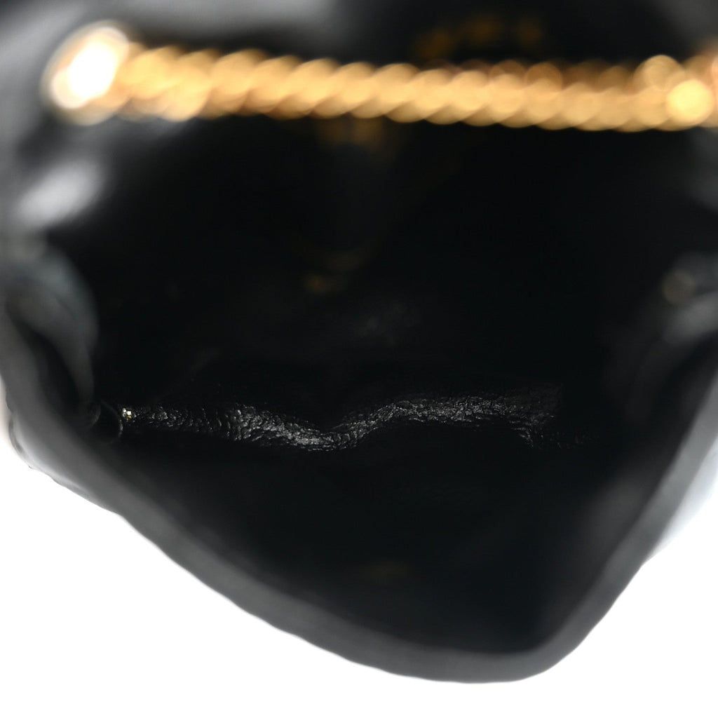 Jersey Quilted Micro Flap Bag Black