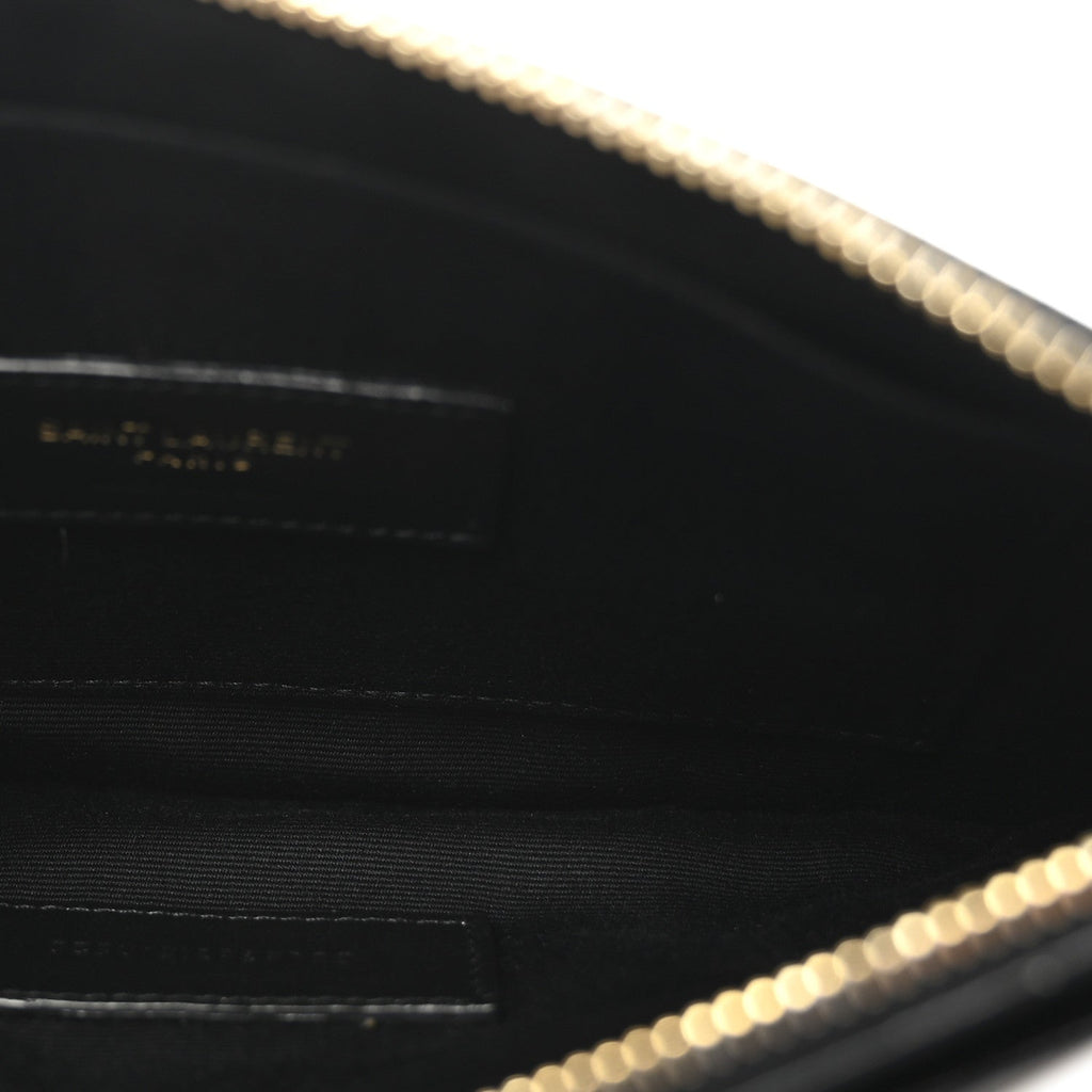 Grain De Poudre Chevron Monogram Large Bill Pouch Black