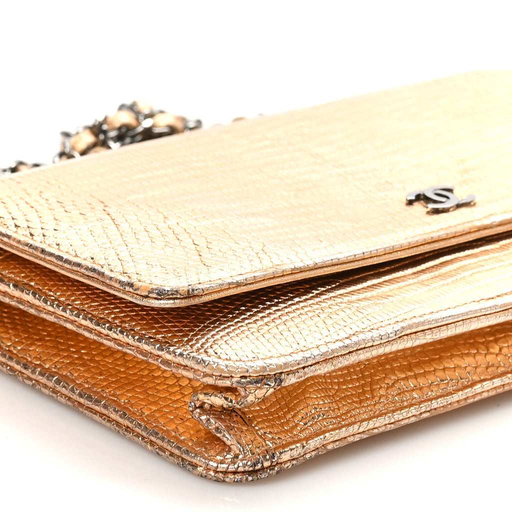 Metallic Lizard Wallet on Chain WOC Gold