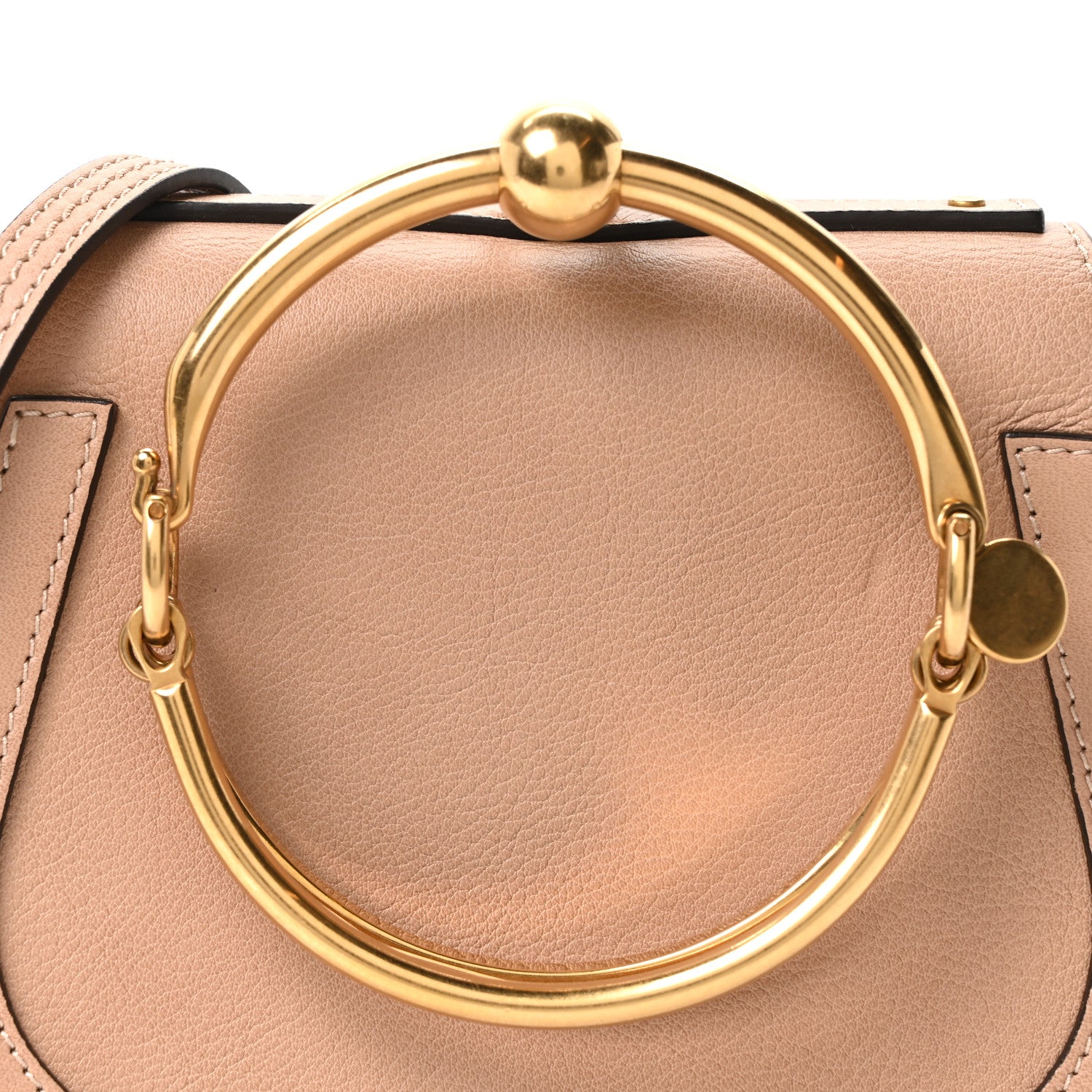 Calfskin Suede Small Nile Bracelet Bag Biscotti Beige