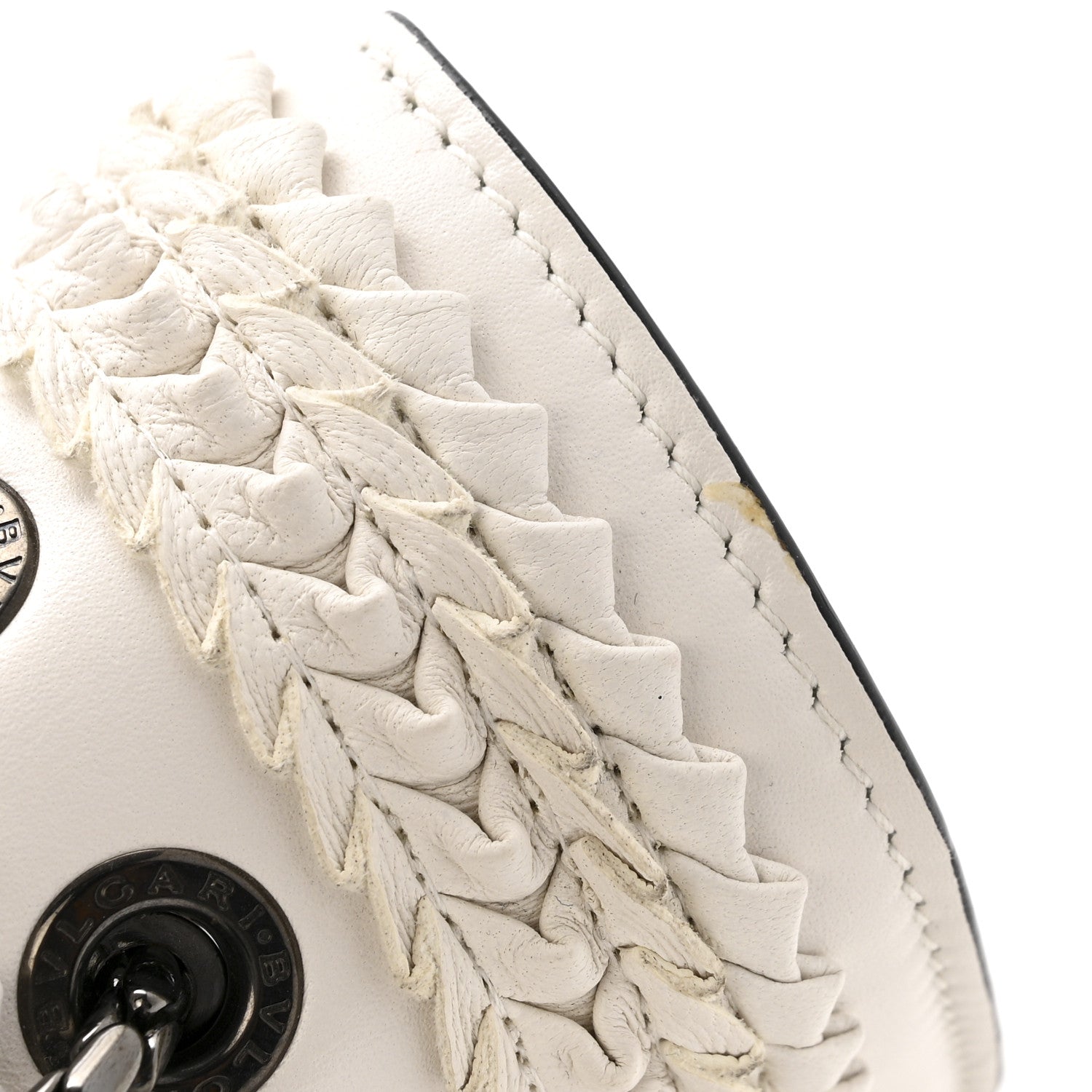 Calfskin Woven Chain Serpenti Forever Crossbody Bag White