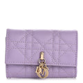 Lambskin Cannage Miss Dior Glycine Wallet Purple