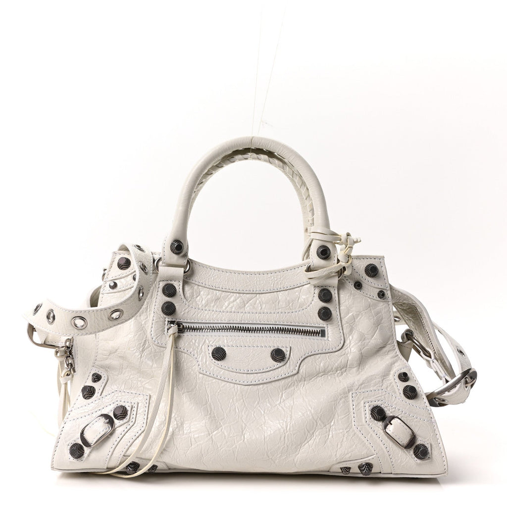 Agneau Arena Small Neo Cagole City Handbag Optic White