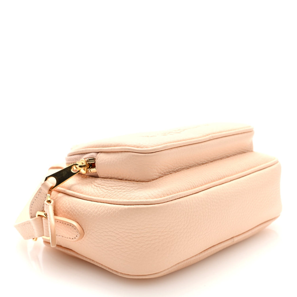 Grained Calfskin Small Camera Bag Peach Pink