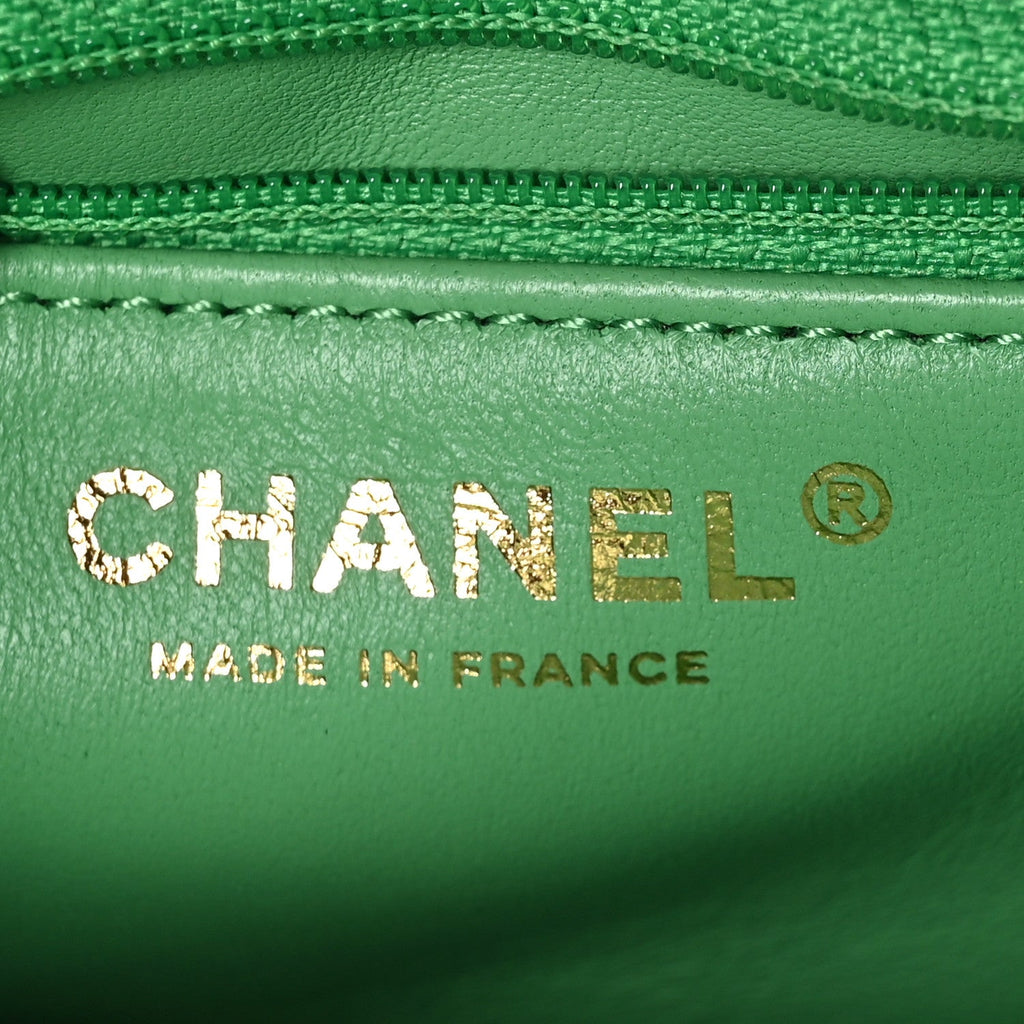 Caviar Quilted Mini Sweet Classic Flap Green