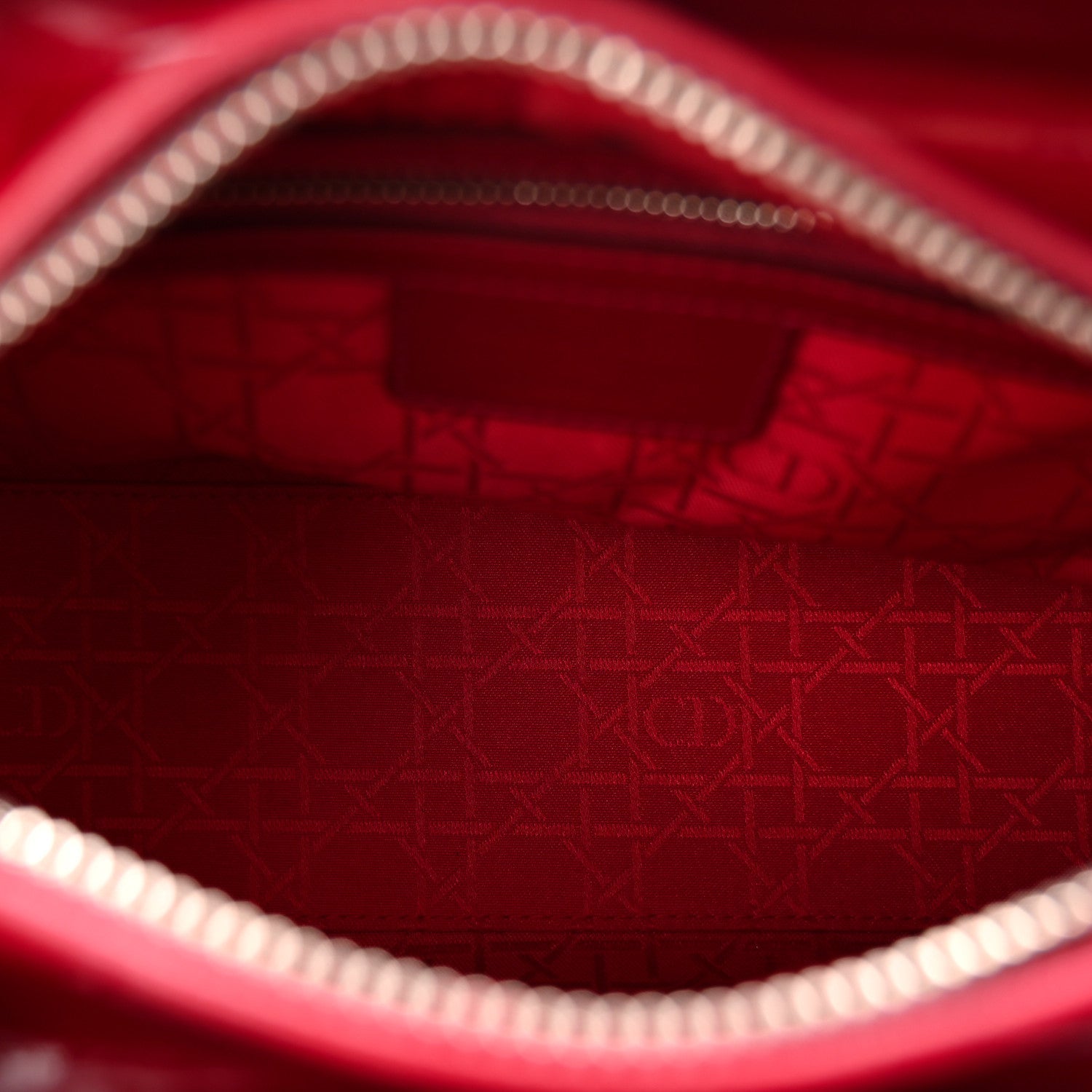 Patent Cannage Medium Lady Dior Red