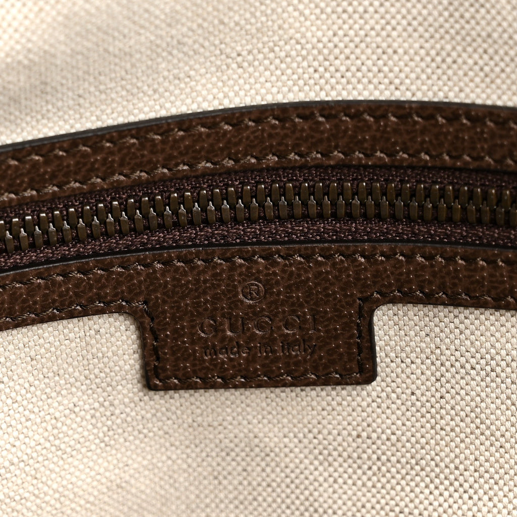GG Supreme Monogram Textured Dollar Calfskin Web Studded Large Savoy Duffle Bag Beige Ebony