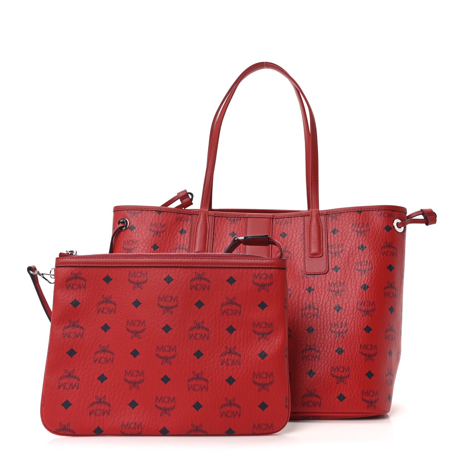 Visetos Medium Liz Reversible Shopper Tote Candy Red