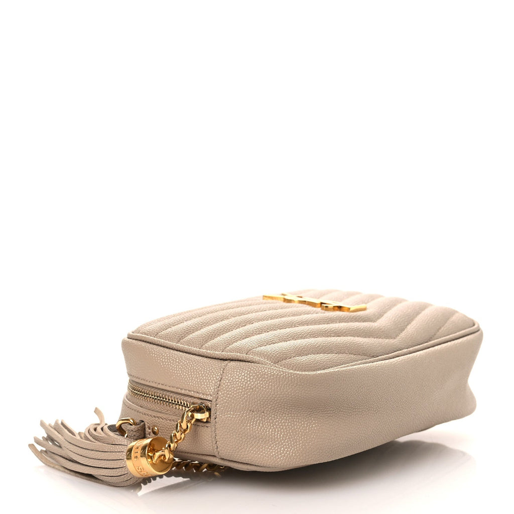 Grain De Poudre Matelasse Monogram Mini Lou Camera Bag Dark Beige