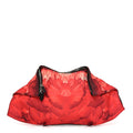 Silk Floral Print Clutch Red Multicolor