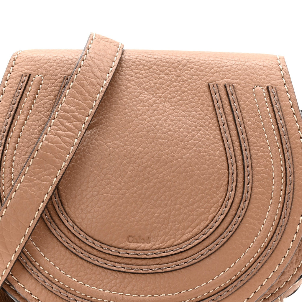 Calfskin Mini Marcie Round Crossbody Bag Nut