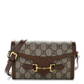 GG Supreme Monogram Mini Horsebit 1955 Shoulder Bag Beige Brown Sugar