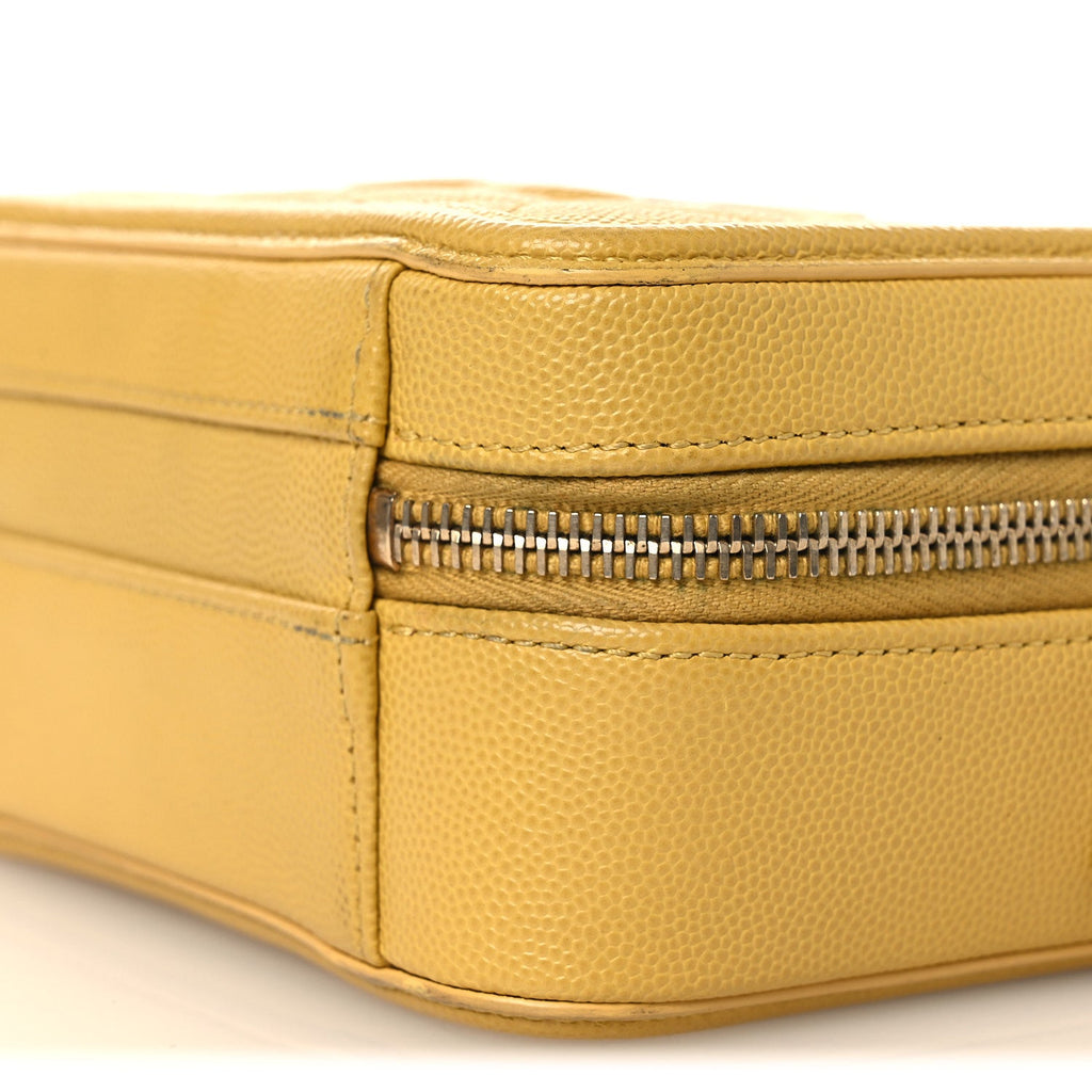 Caviar Quilted Small CC Filigree Vanity Case Yellow
