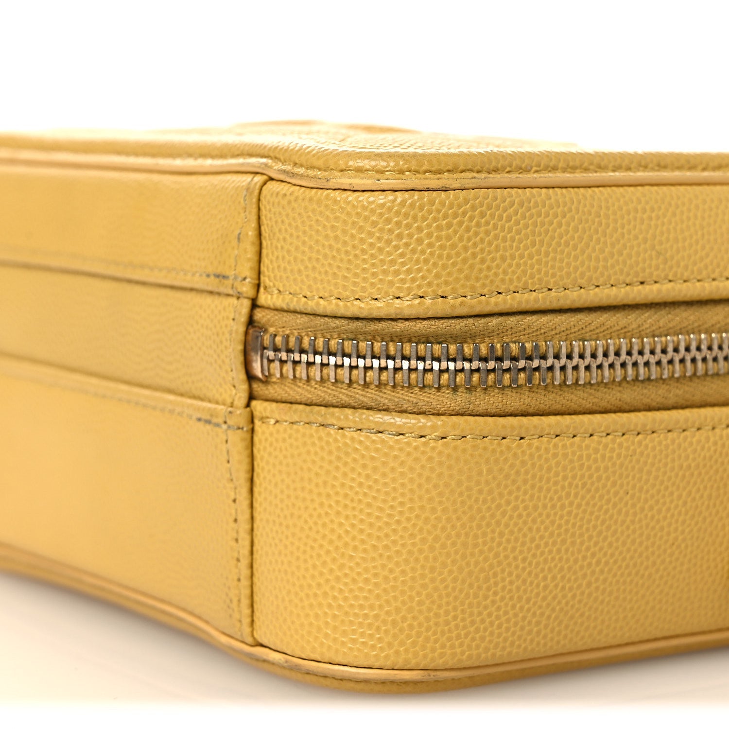 Caviar Quilted Small CC Filigree Vanity Case Yellow