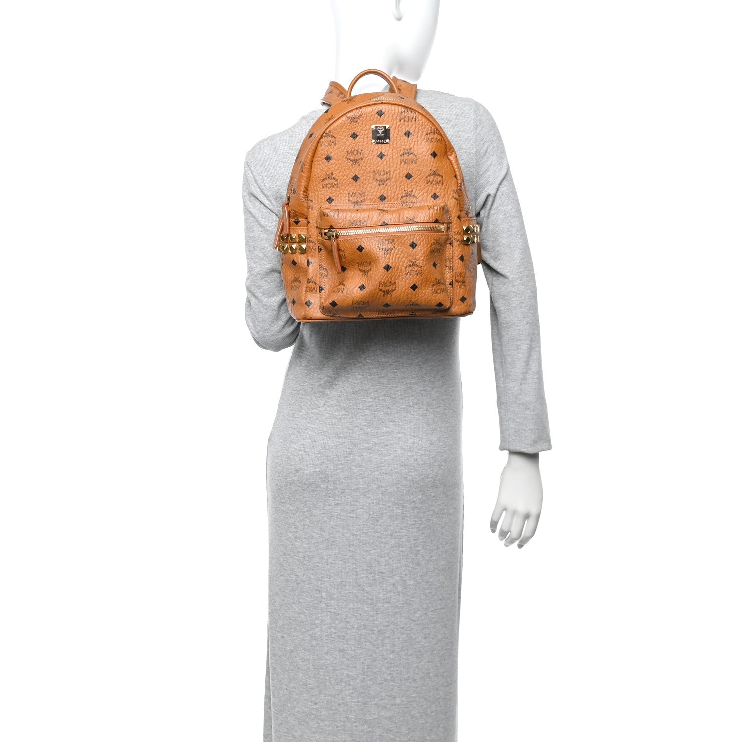 Visetos Small Side Stud Stark Backpack Cognac