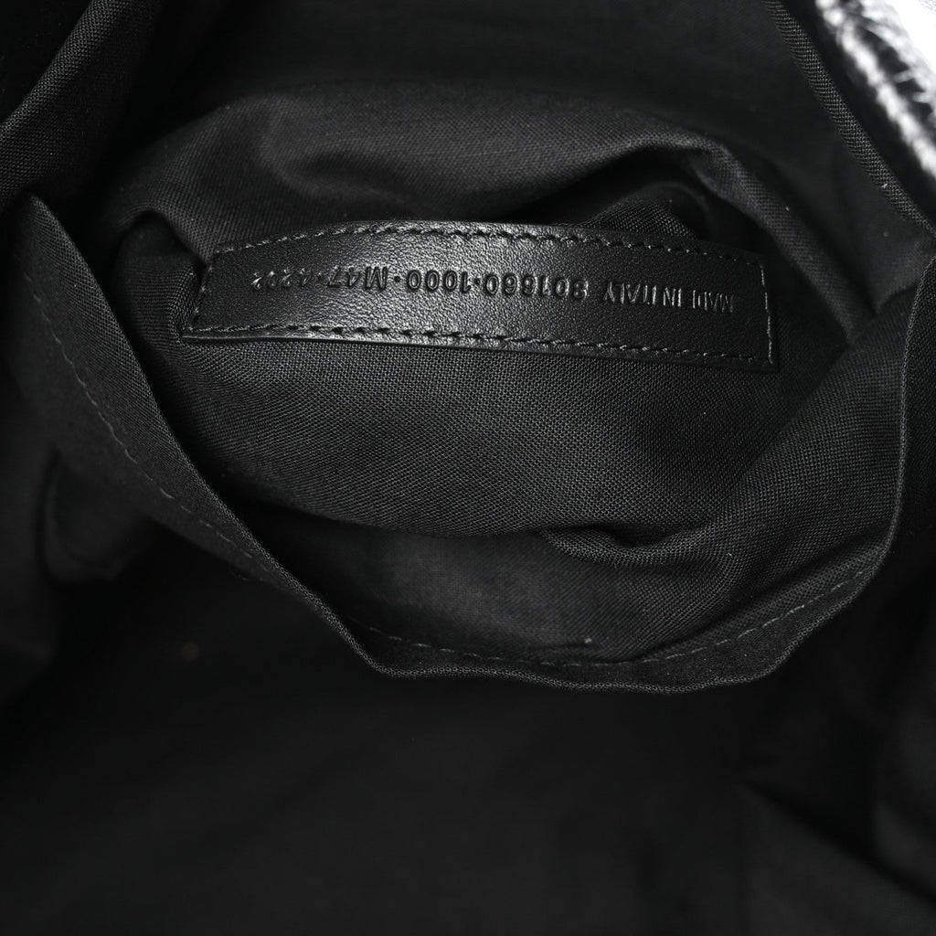 Arena Calfskin Large Monaco Shoulder Bag Black