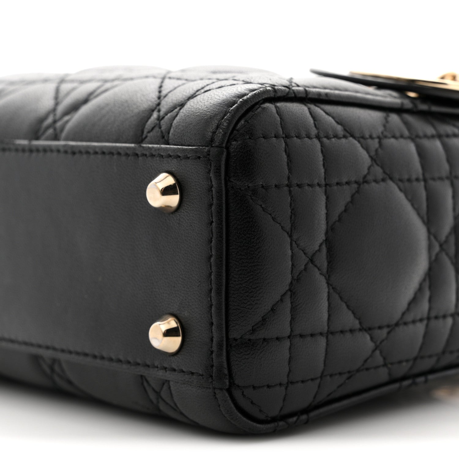 Lambskin Cannage Mini Lady Dior Black