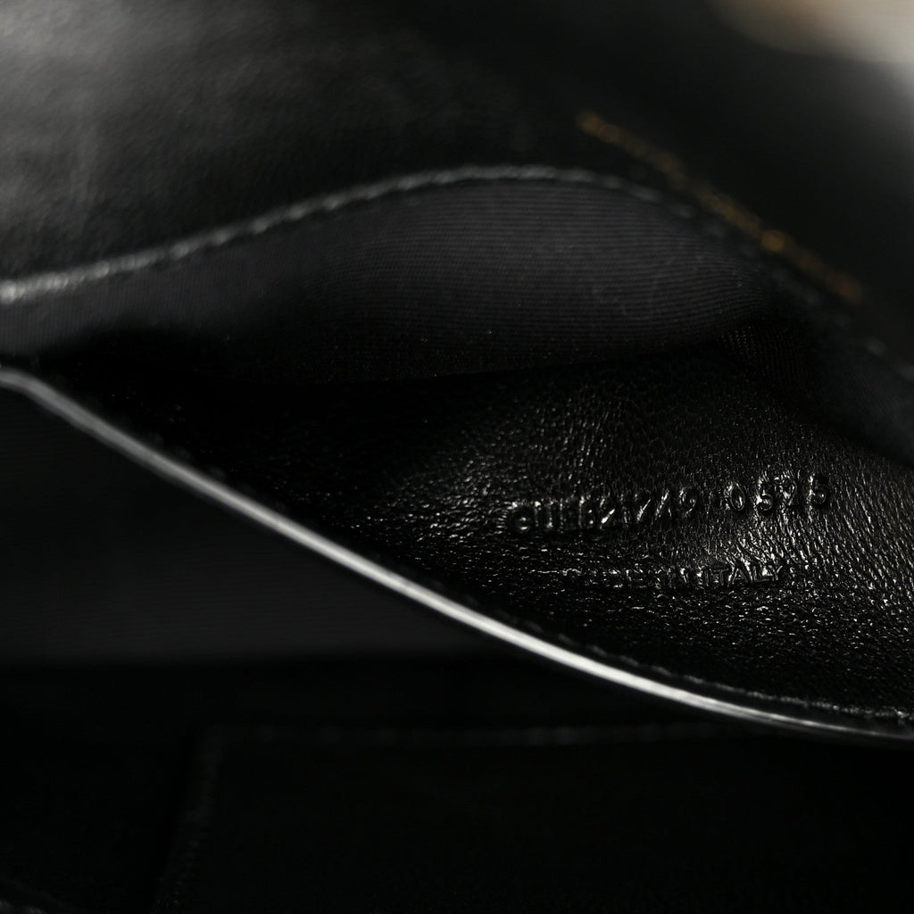 Lambskin Chevron Quilted Mini Loulou Black