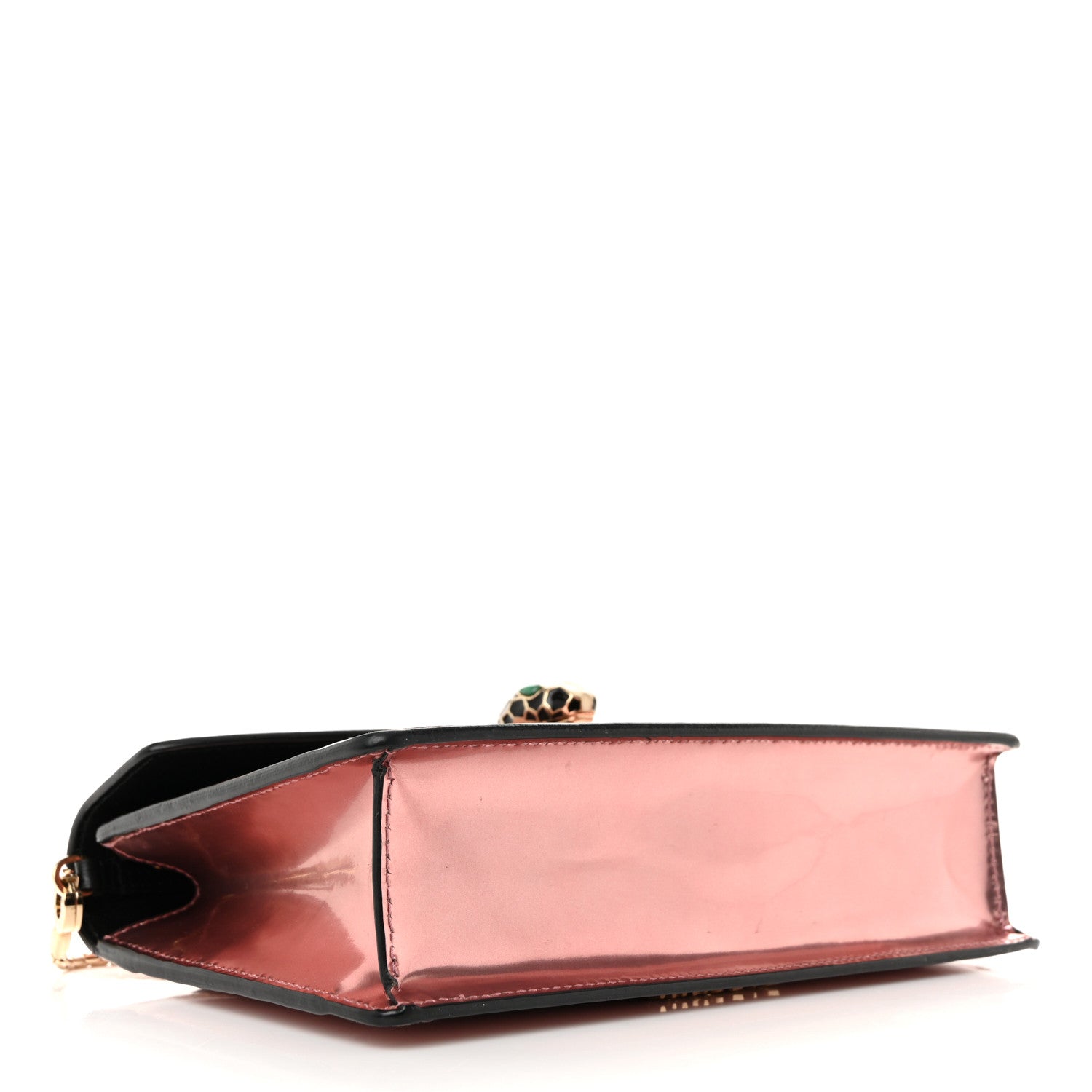 Metallic Serpenti Forever Chain Wallet Rose Quartz