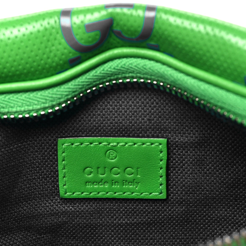 Calfskin GG Tennis Bi-Color Embossed Belt Bag Joy Green Joy Blue