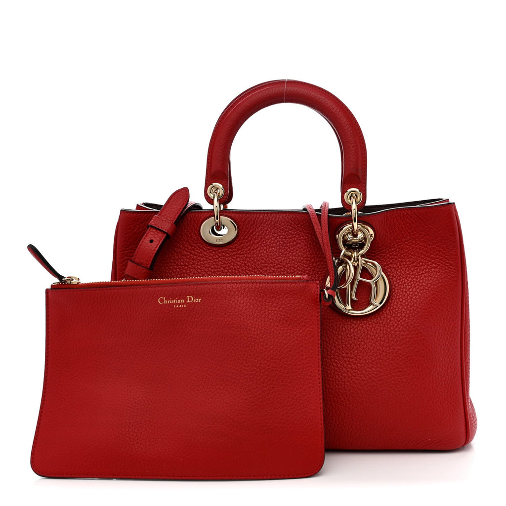 Calfskin Medium Diorissimo Tote Red
