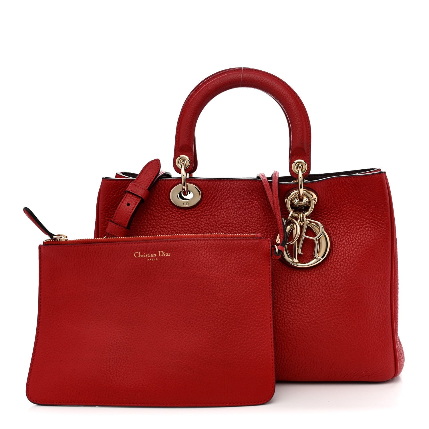 Calfskin Medium Diorissimo Tote Red