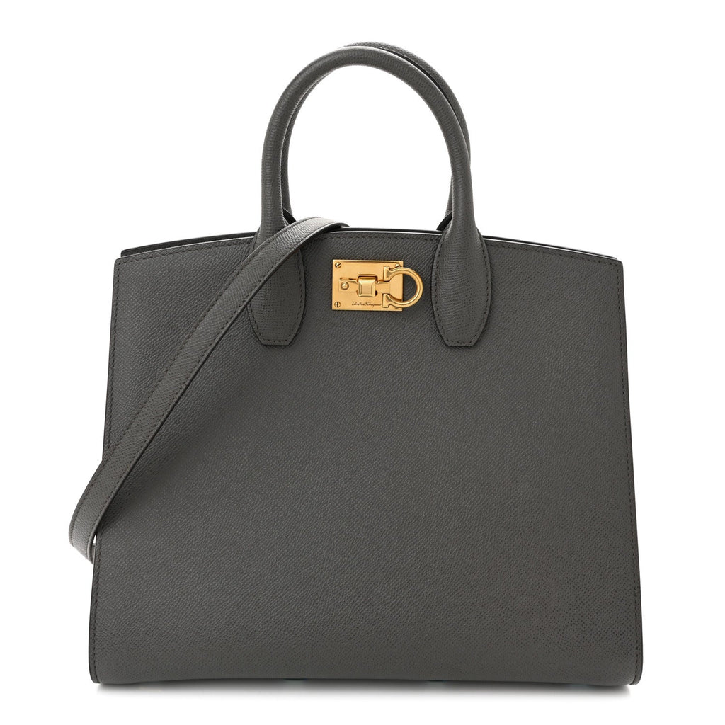 Hammered Calfskin Medium The Studio Box Bag Sparrow