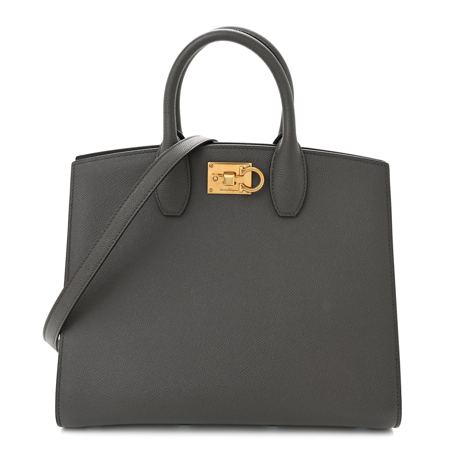 Hammered Calfskin Medium The Studio Box Bag Sparrow