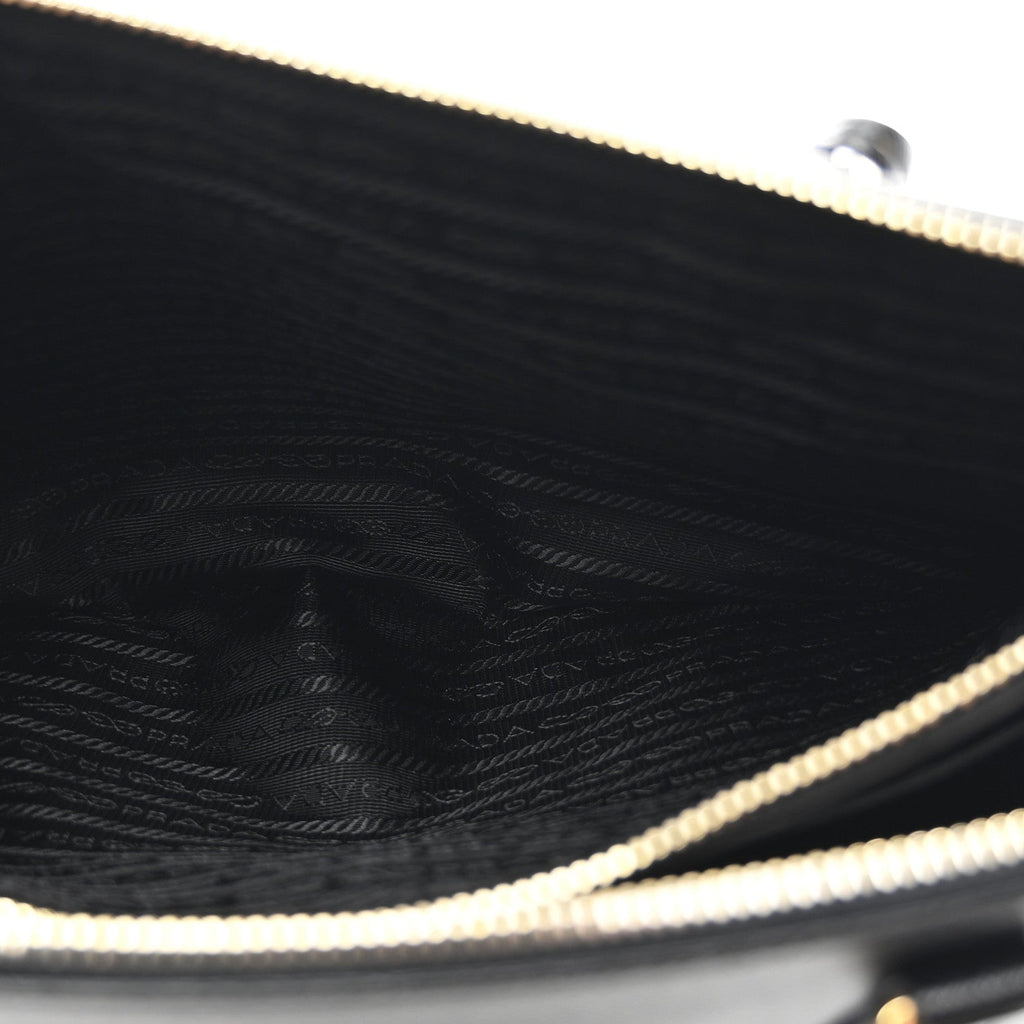 Saffiano Lux Medium Galleria Double Zip Black Black