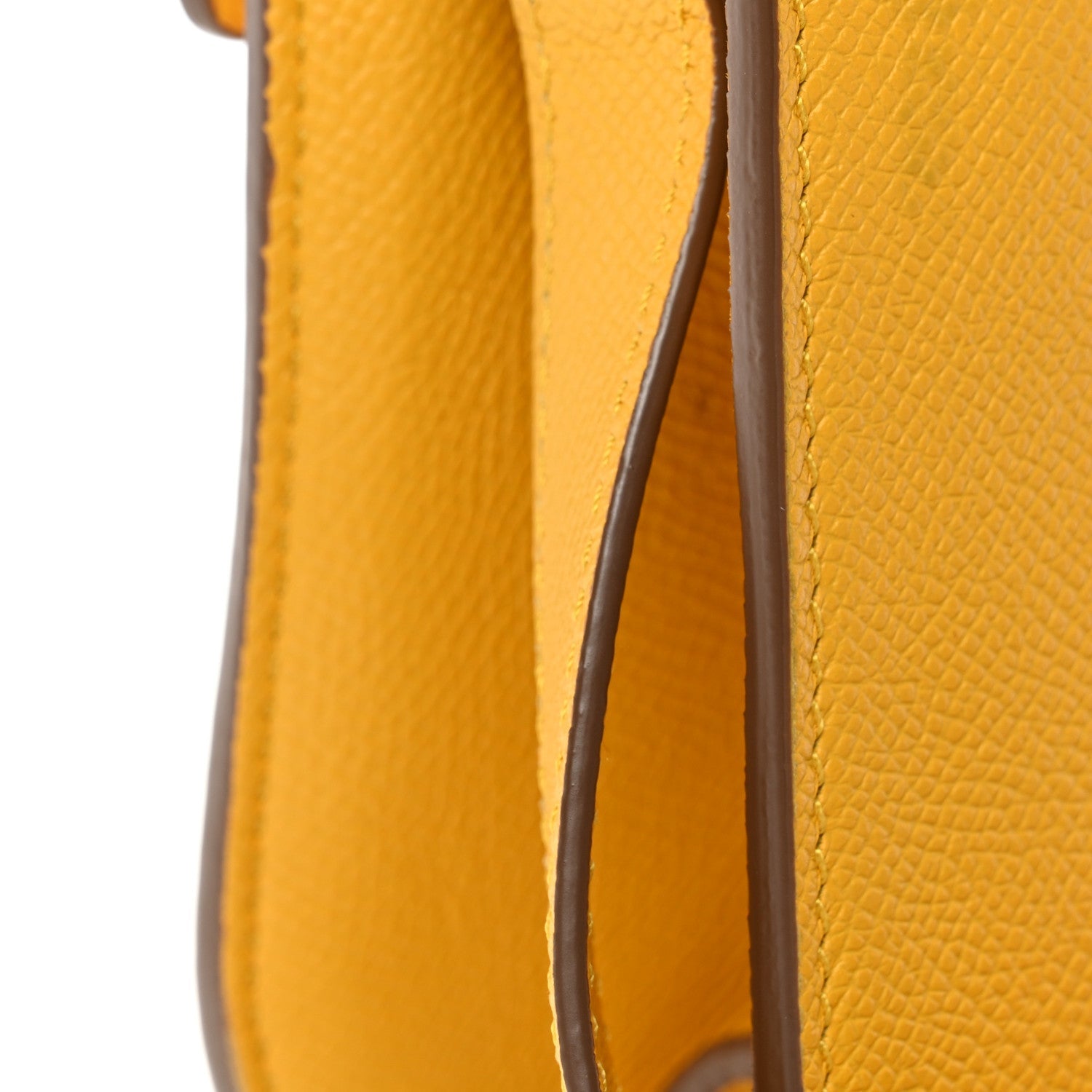 Grained Calfskin Mini T Clasp Tara Crossbody Bag Yellow